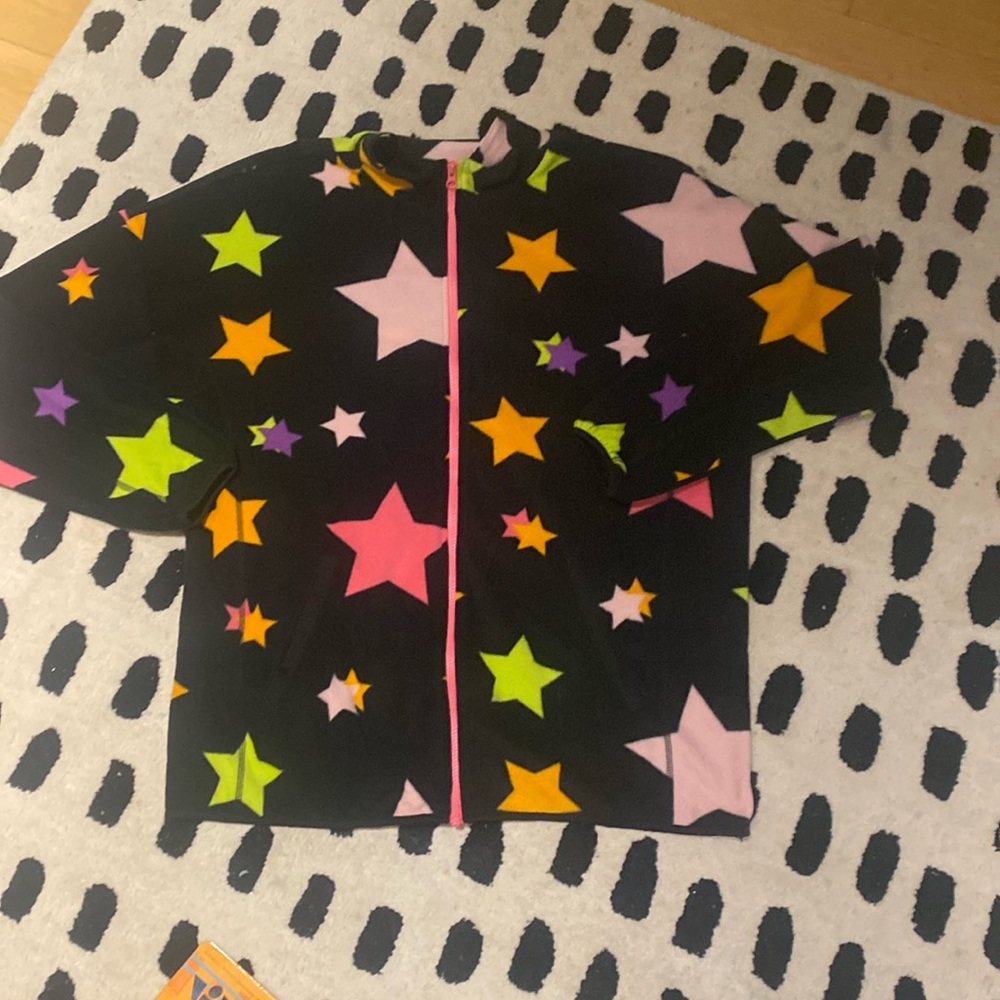 Bp. Be Proud Gender Inclusive Fleece Zip Jacket In Black Shooting Star sz XL NWT